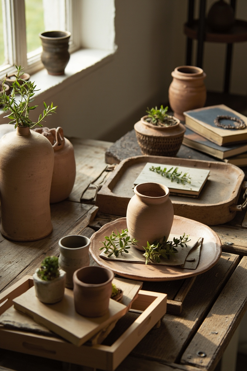 Accessorizing with Purpose: Curated Collections, Trays, and Clayware - Farmhouse Decor