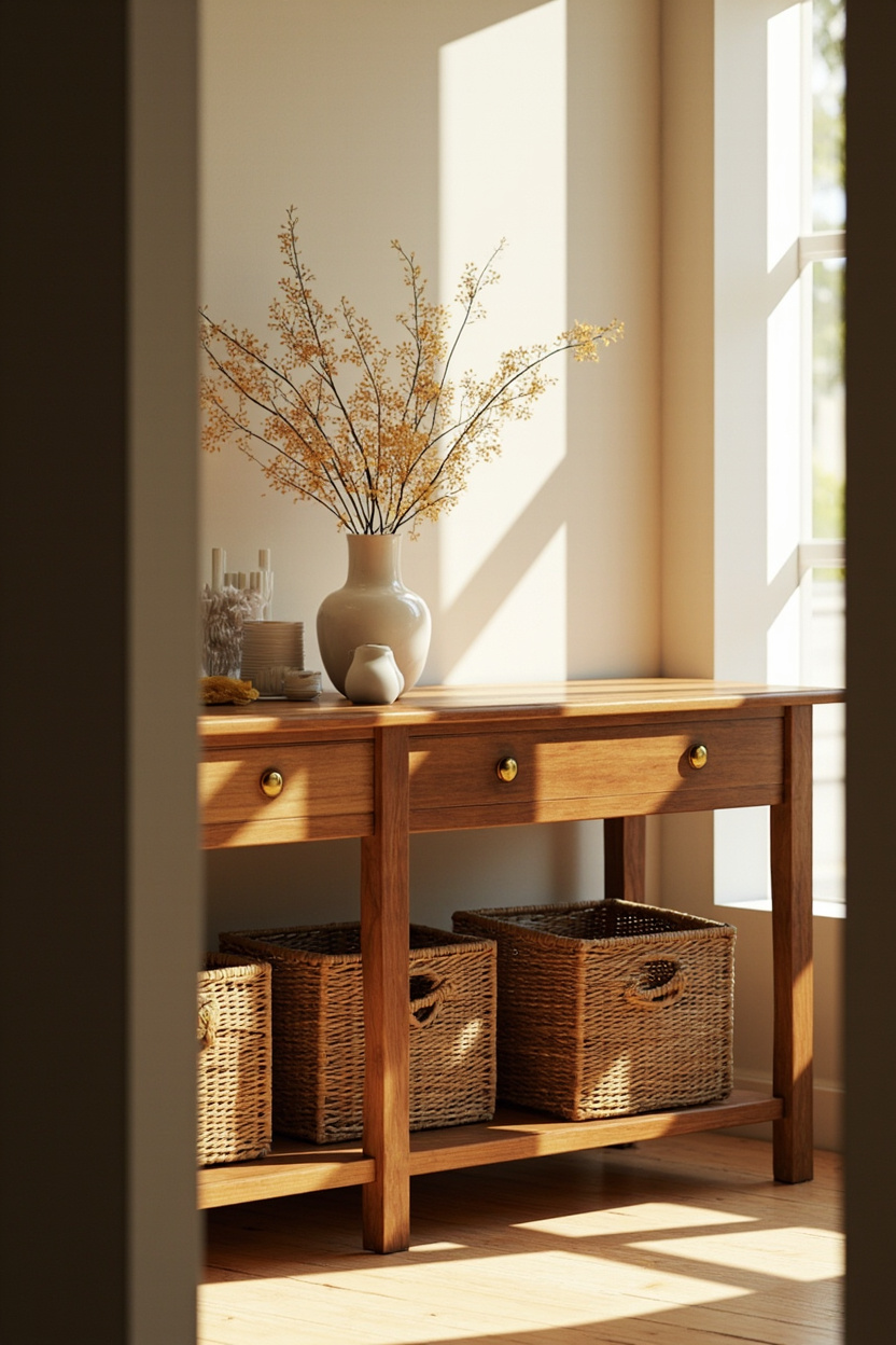 Add functional storage baskets underneath