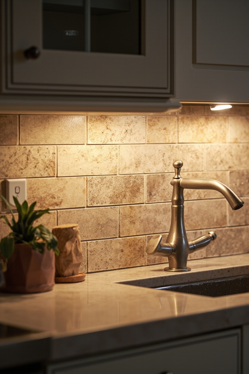 Backsplash Lighting to Highlight Texture