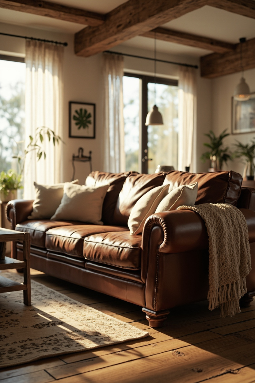 Brown Leather Couches for Warmth