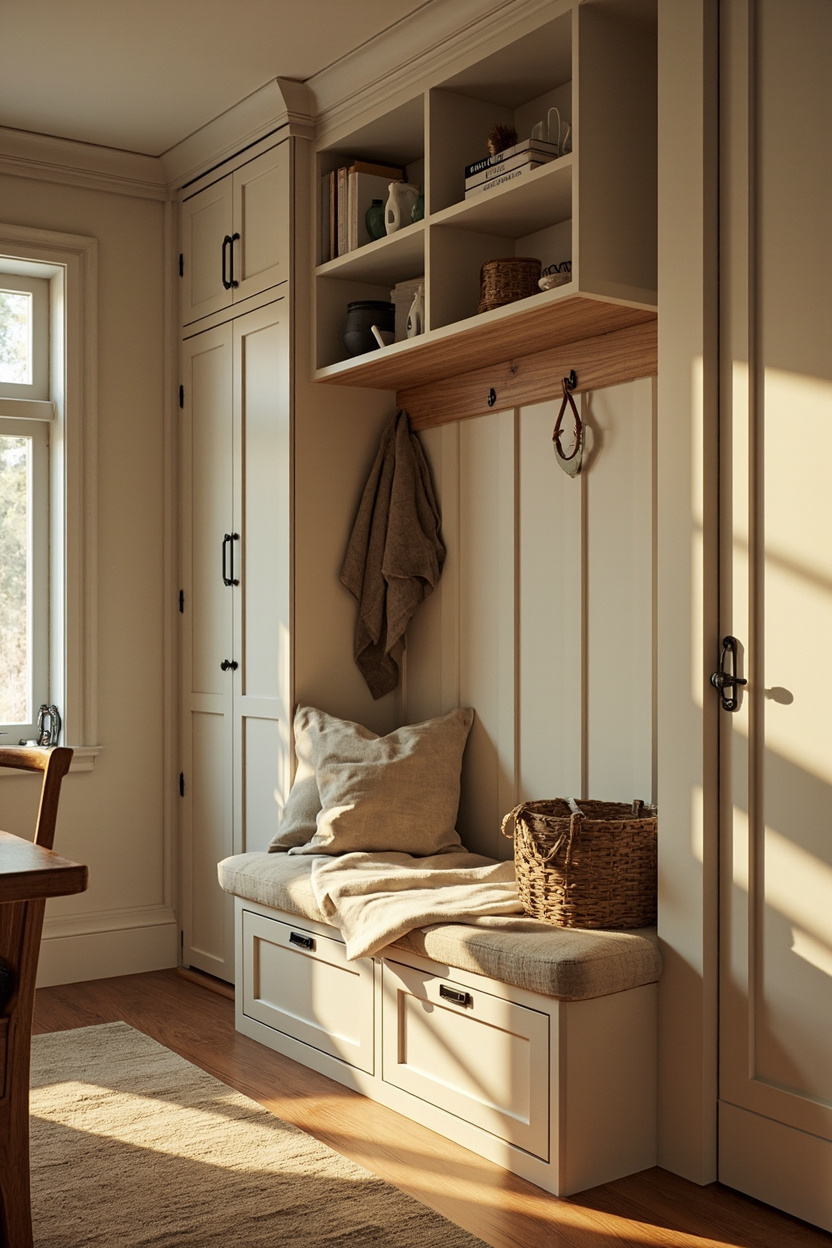 Built-In Mudroom Storage Bench