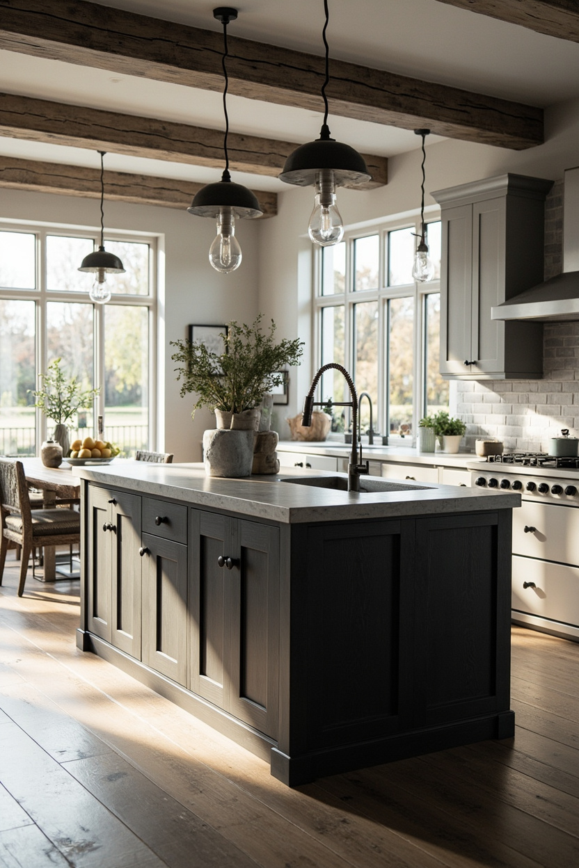 Charcoal Island Anchoring Open Layouts