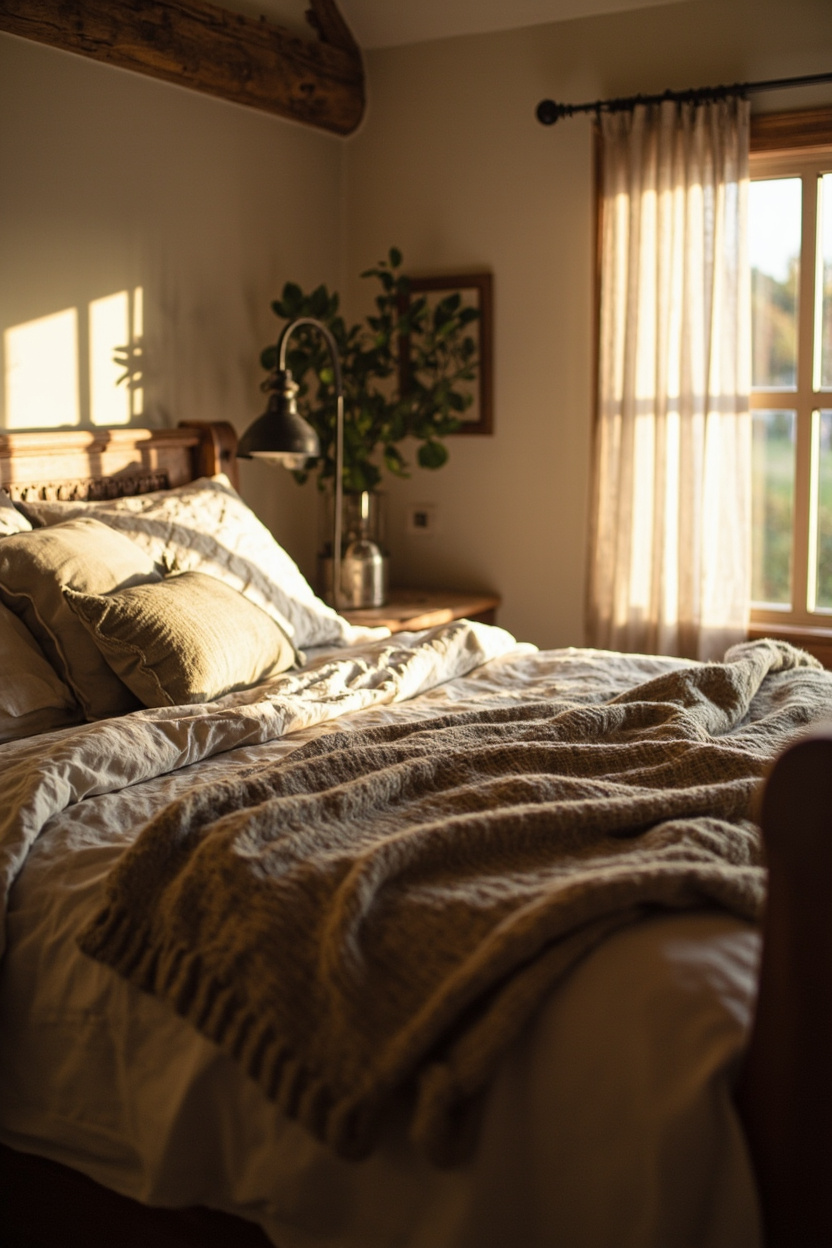 Cozy Farmhouse Bedding Layers