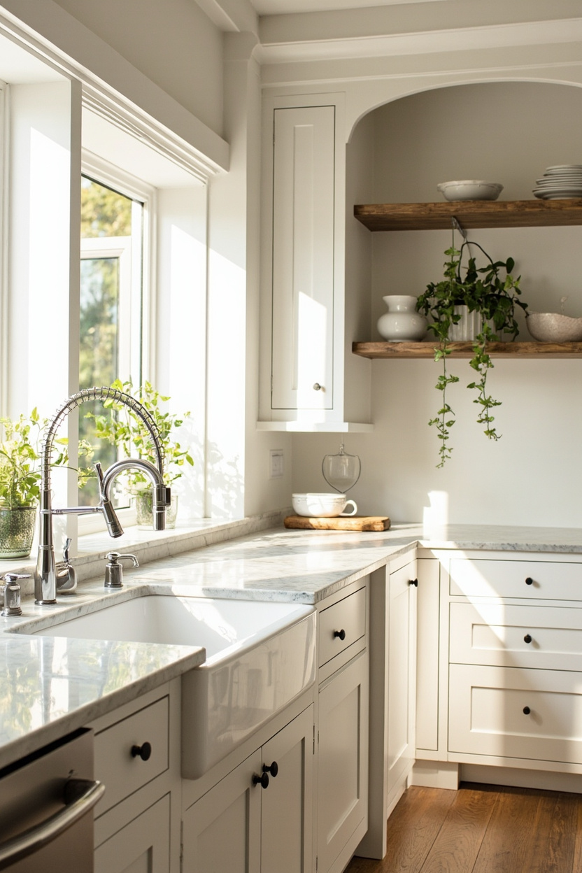 Cozy White Kitchens - White Farmhouse
