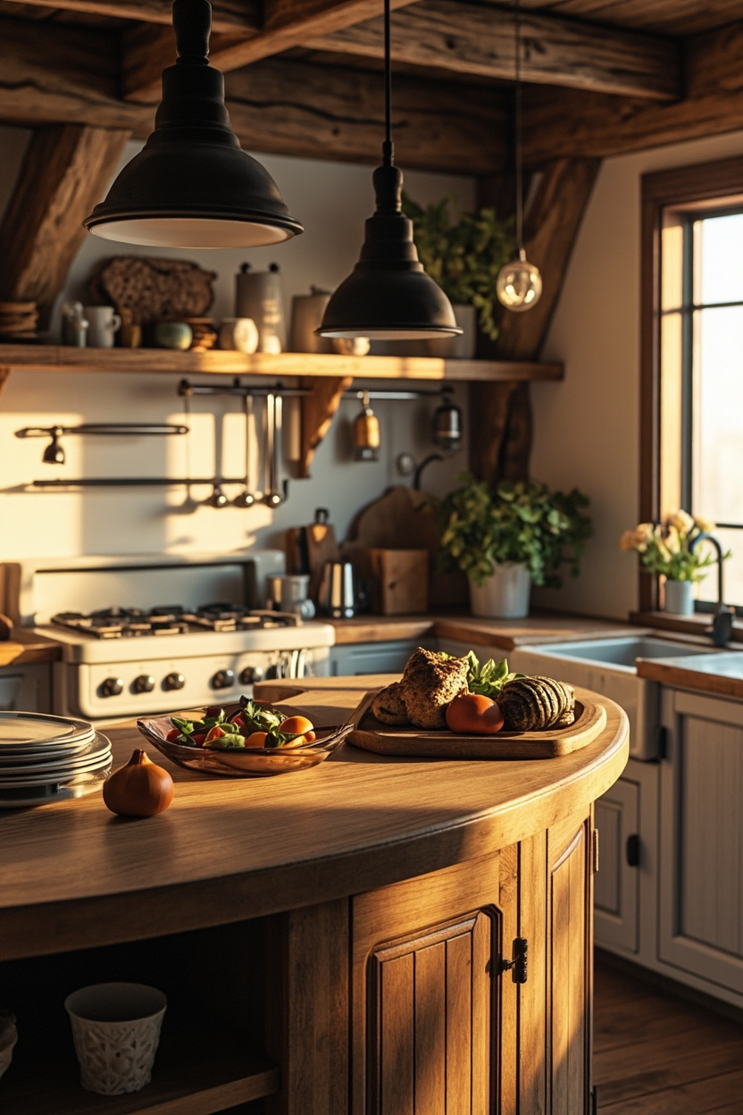 Curved Farmhouse Islands