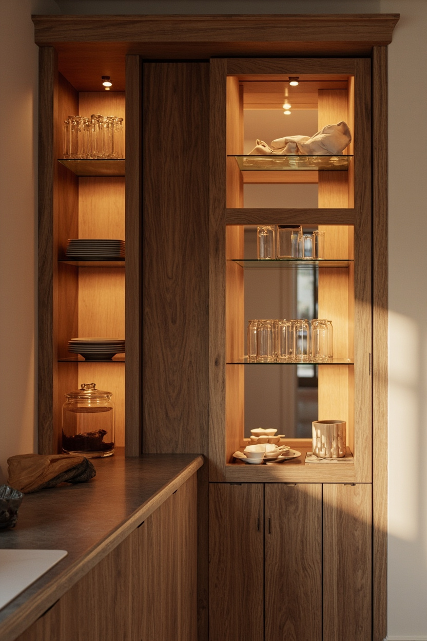 Custom Pantry Dishware Shelves