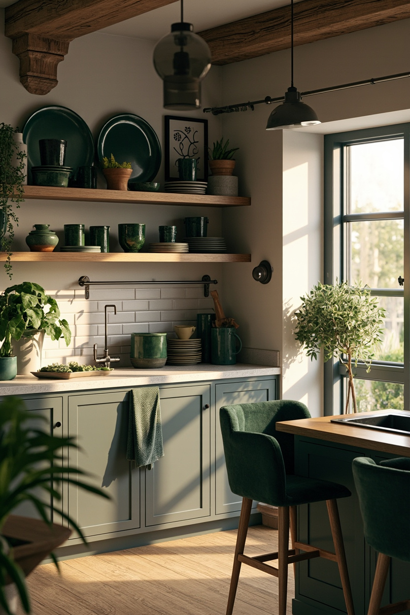 Deep Green and Gray Accent Pairings