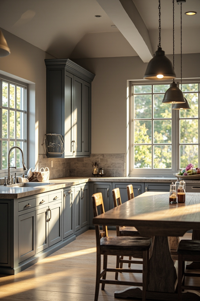 Layered Gray Paint with Cream Accents