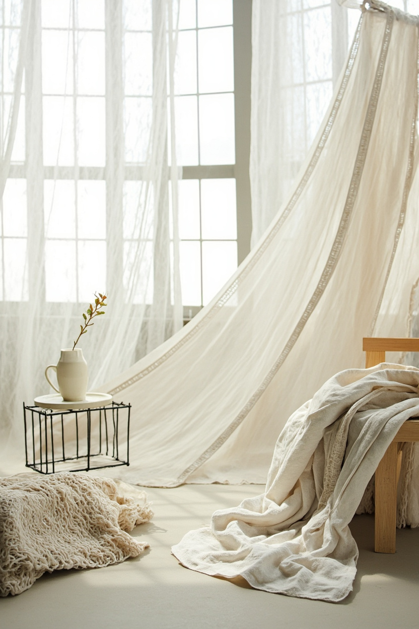 Layered Minimal Textiles - Minimalist Home Decor