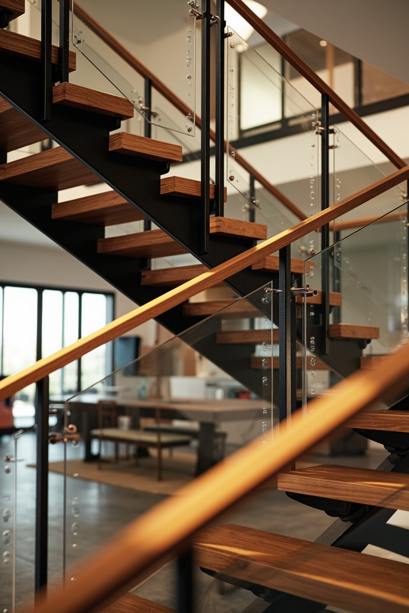 Mixed-Material Staircase Collage