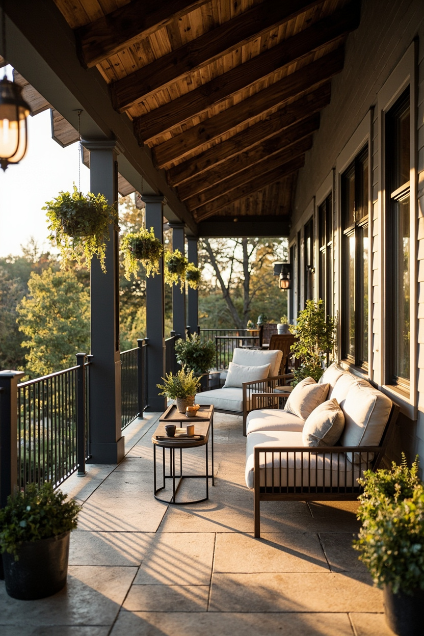 Modern Farmhouse Outdoor Rooms: Transitional Porches and Durable Décor - Modern Farmhouse Designs