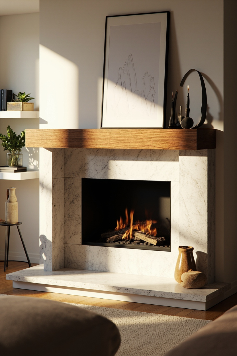 Modern Floating Mantel Surrounds