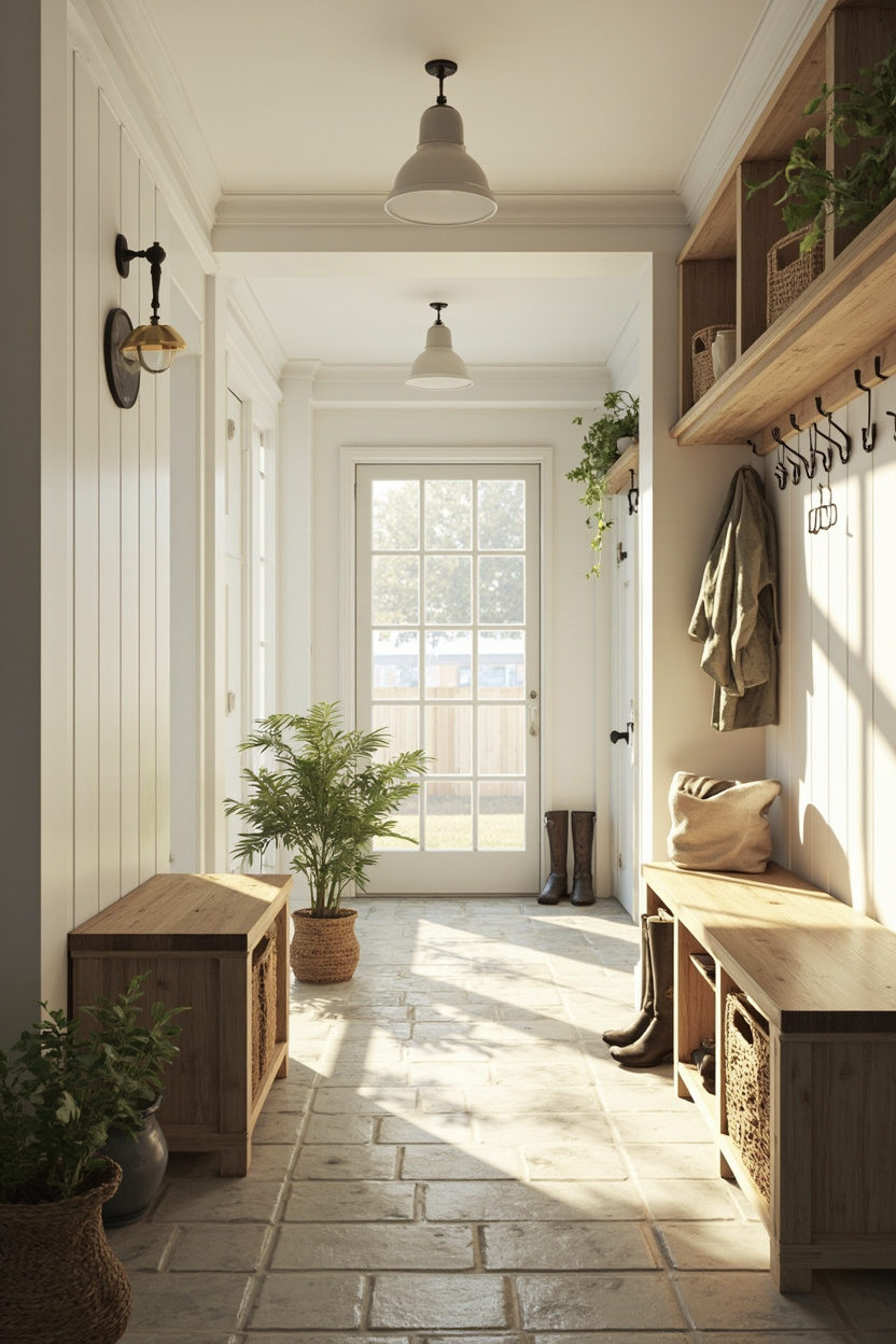 Mudroom-Centric Designs - Farmhouse Floor Plans