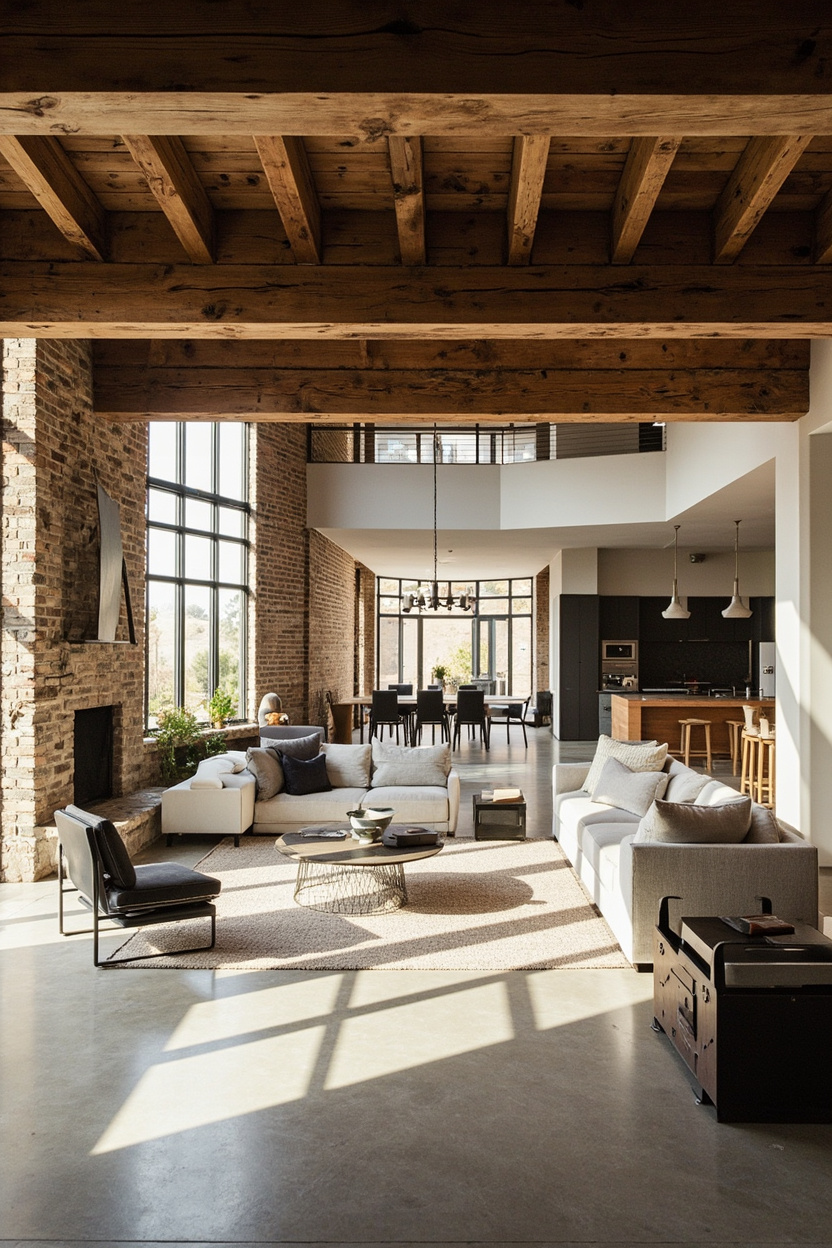 Open-Plan Farmhouse Living: Merging Rustic Warmth with Contemporary Flow - Modern Farmhouse Designs