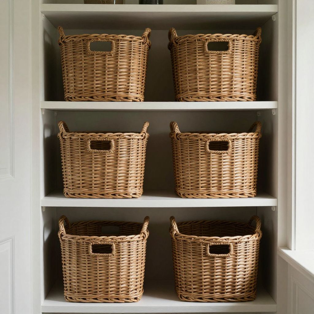 Open Shelving & Baskets: Organized Storage with Country Flair - Farmhouse Bathroom