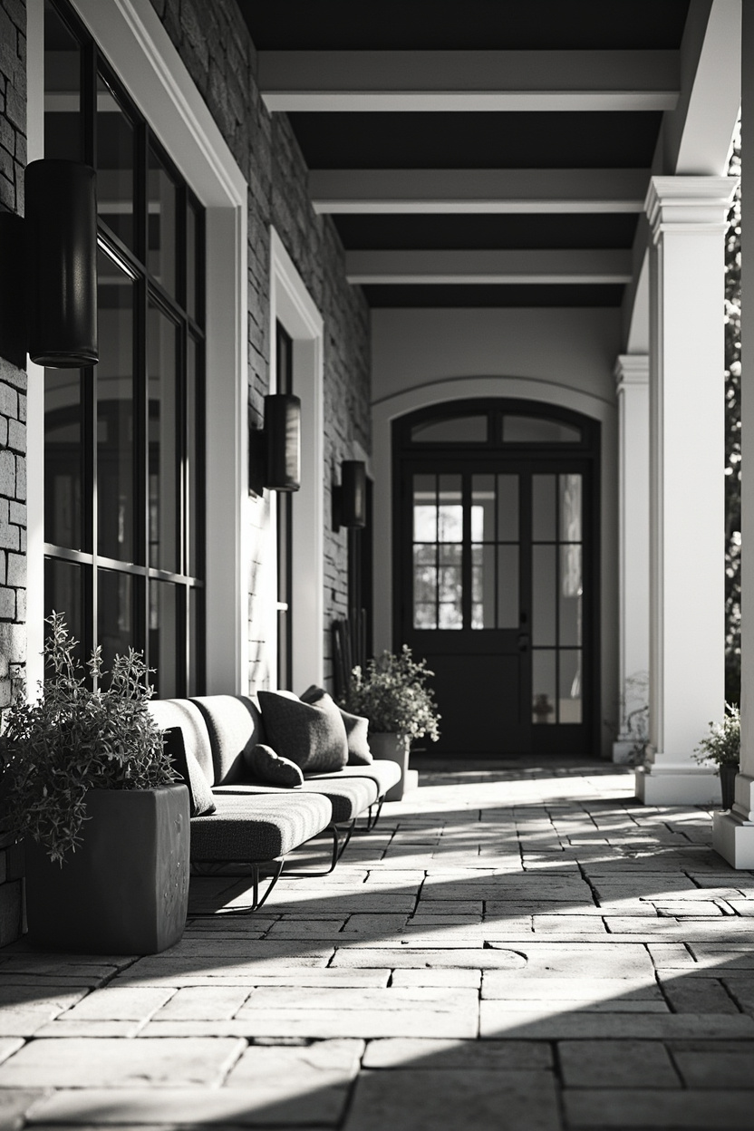 Porch Designs with Monochrome Style
