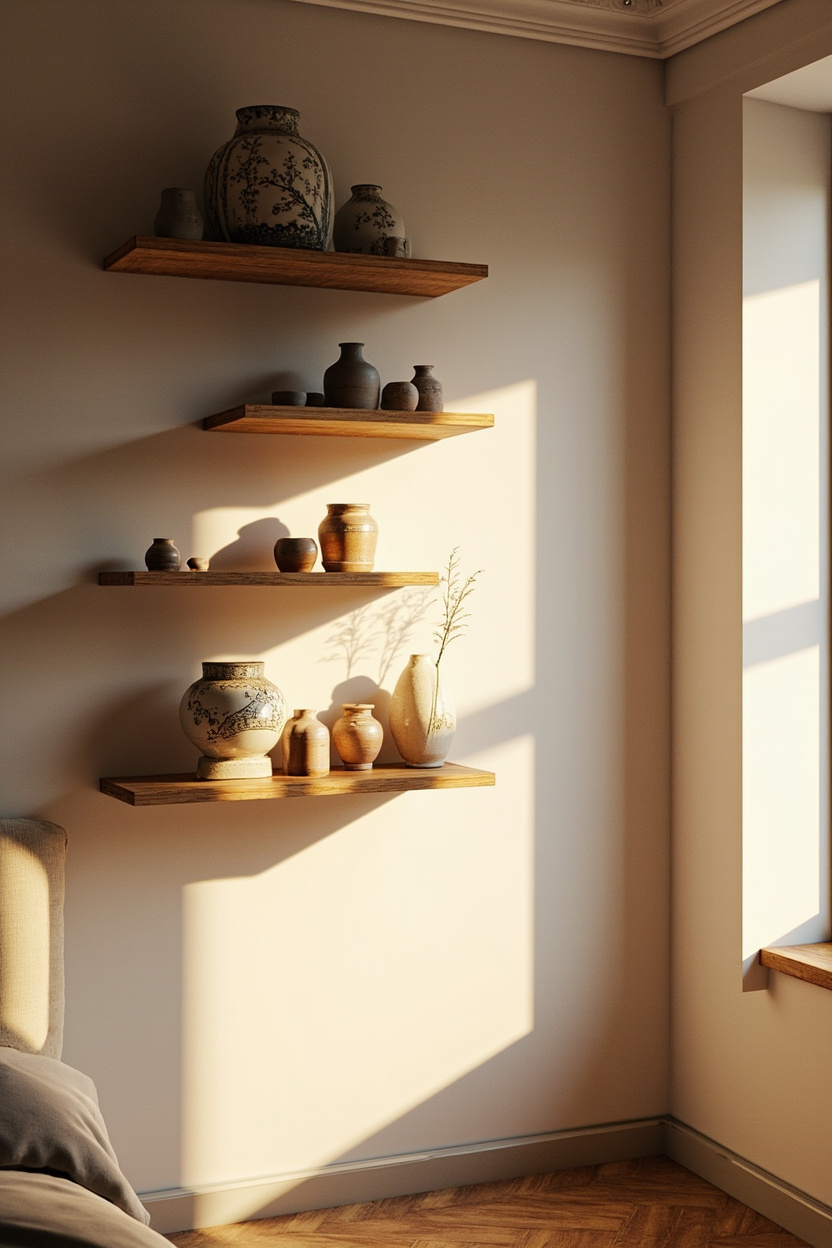 Positioning Shelves and Ceramic Vases