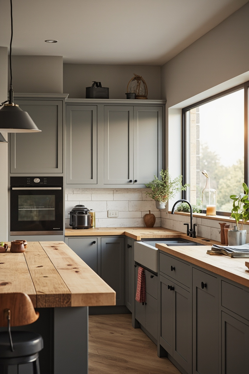 Reclaimed Wood Counters for Contrast