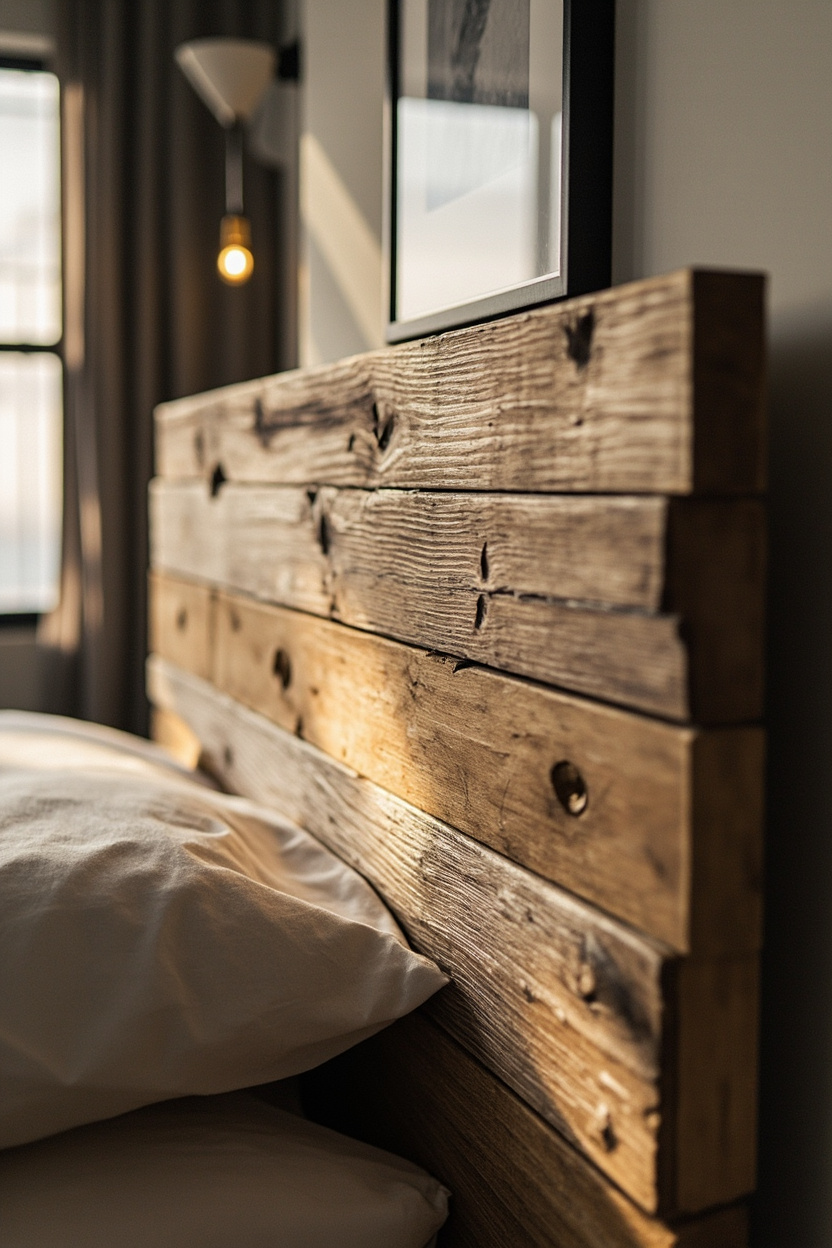 Reclaimed Wood Plank Headboards