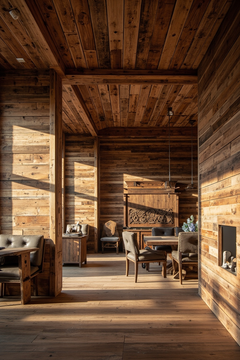 Refined Reclaimed Wood: Accent Walls, Ceilings, and Statement Furniture - Modern Farmhouse Designs