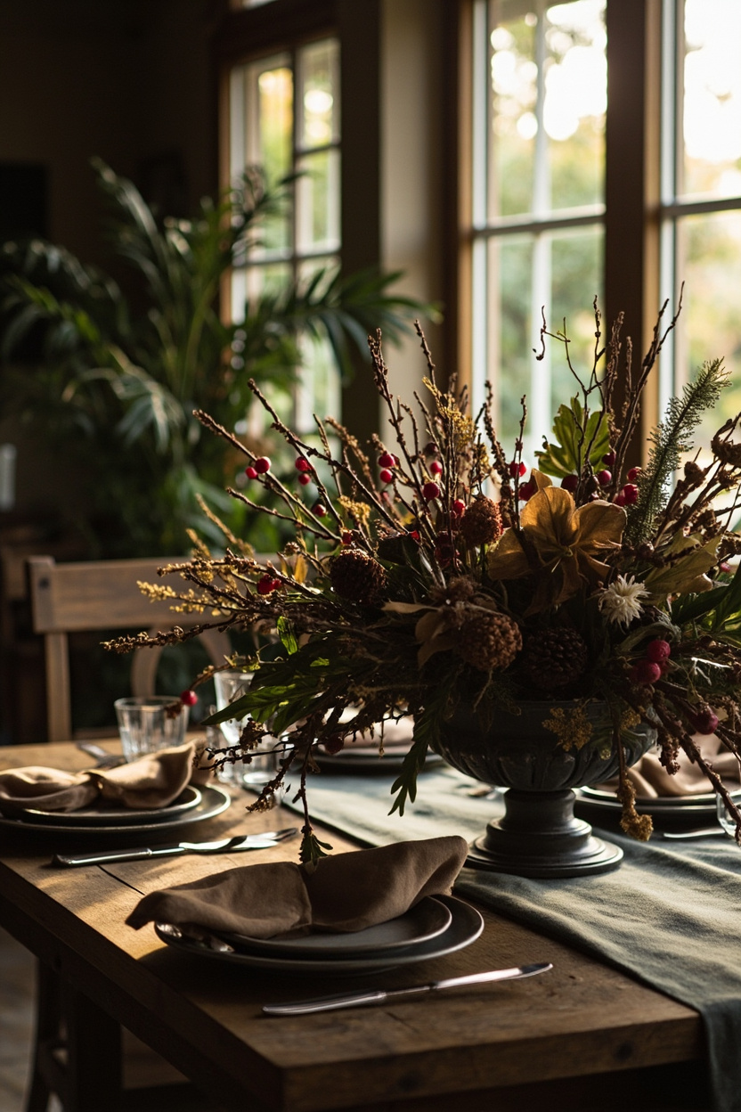 Seasonal Surface Styling: Natural Centerpieces for the Cottage Table - Earthy Cottage Home Decor