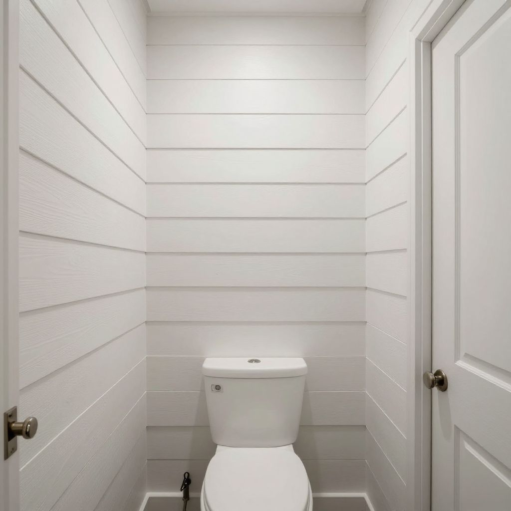 Shiplap & Serenity: Using Whitewashed Walls to Brighten Small Bathrooms - Farmhouse Bathroom