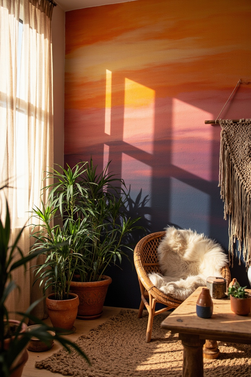Sunset-Inspired Accent Wall Options