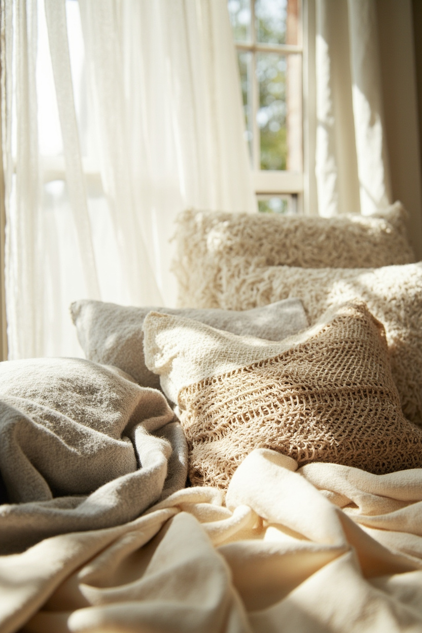 Tactile Neutrals: Linen, Hemp, and Soft Wool Combinations - Boho Home Decor