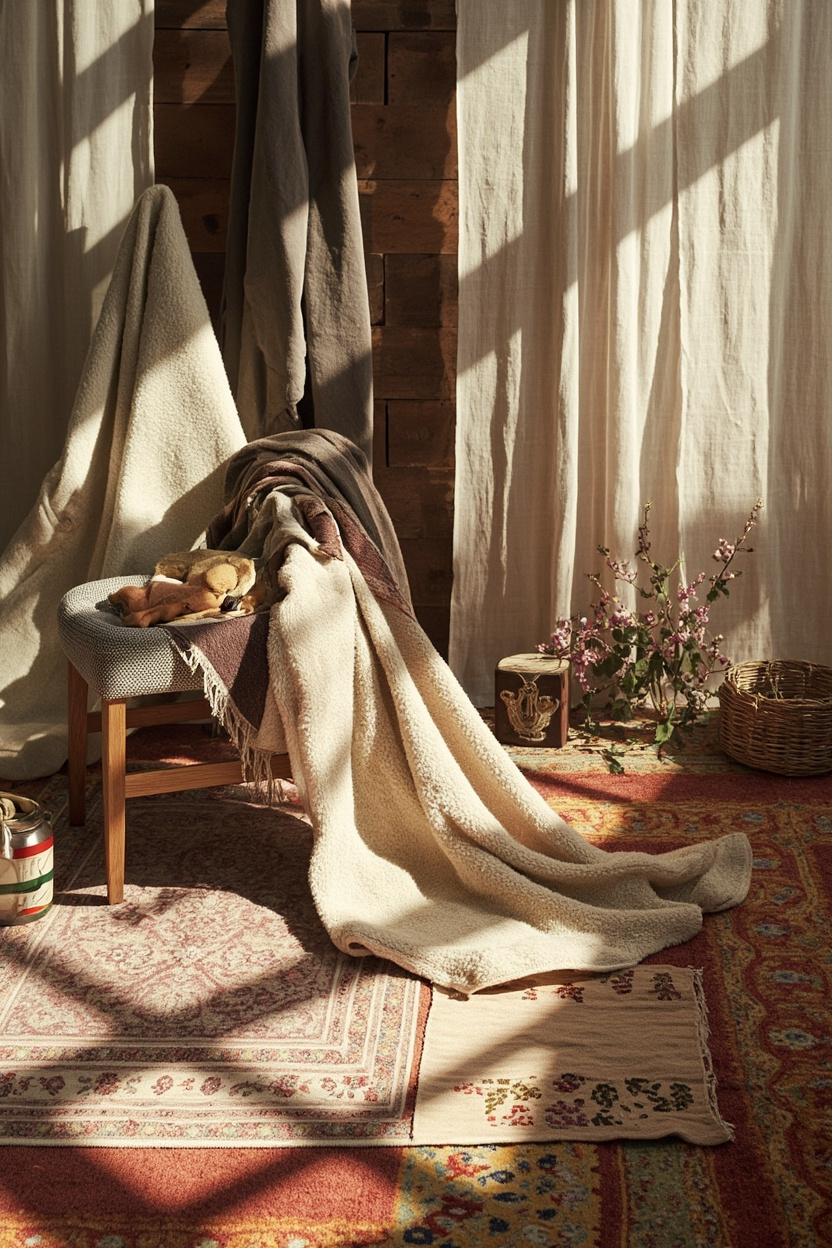 Textiles That Tell a Story: Layered Rugs, Linen Drapes, and Farmhouse Throws - Modern Farmhouse Designs