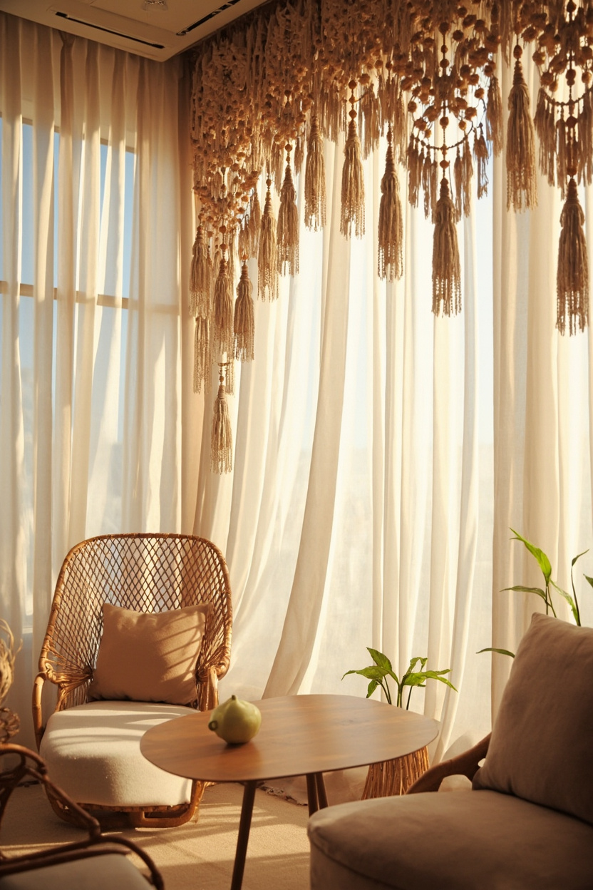 Textured Tassel Accents - Boho Chic Decor