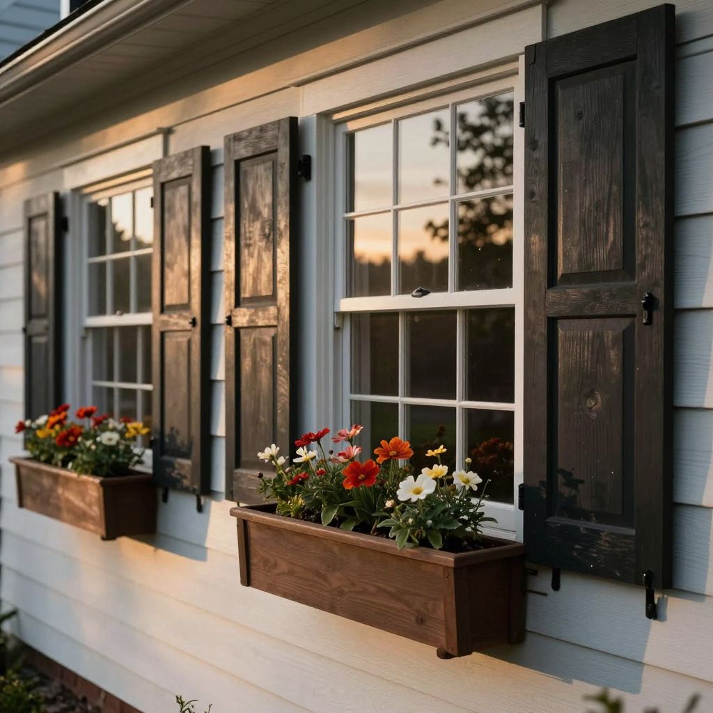 Window Boxes, Shutters, and Trim for Cozy Cottage Vibes - Farmhouse Exterior