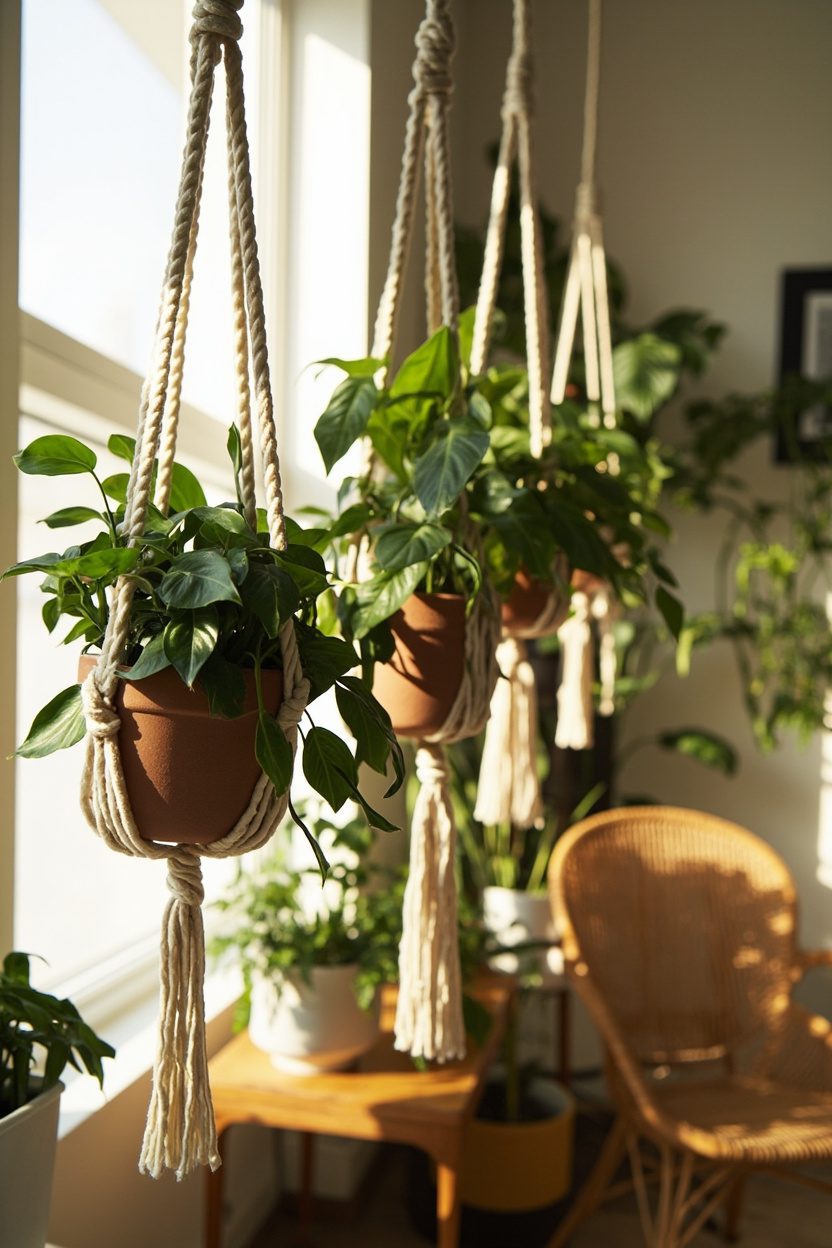 Boho Macramé Plant Hangers Styling