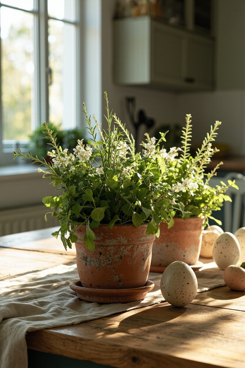 Clay Pot Herb Clusters