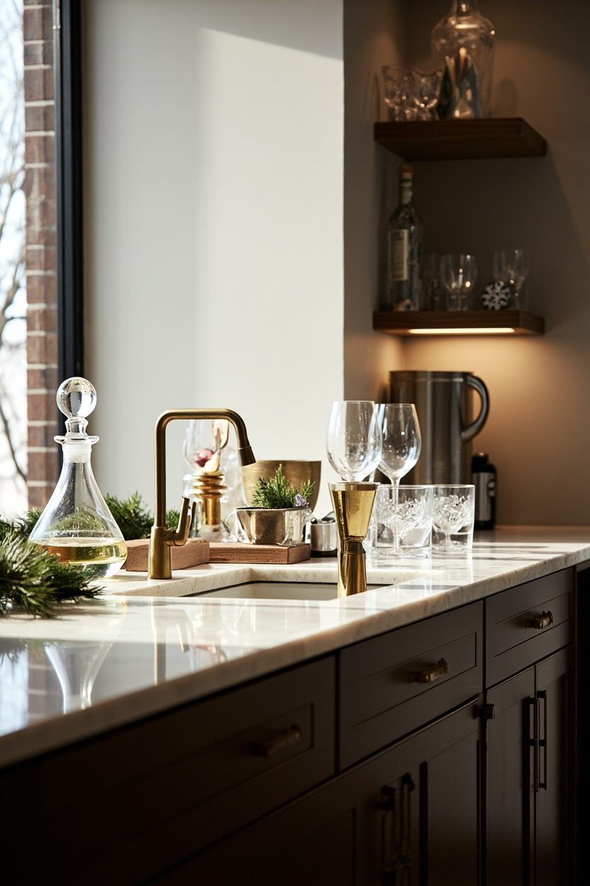 Curated Wet Bar Vignettes