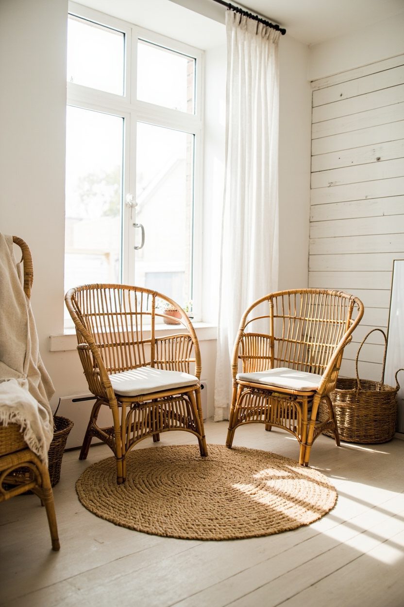 Curved Wicker Accents