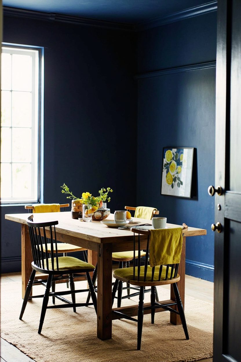 Deep blues with zesty accents