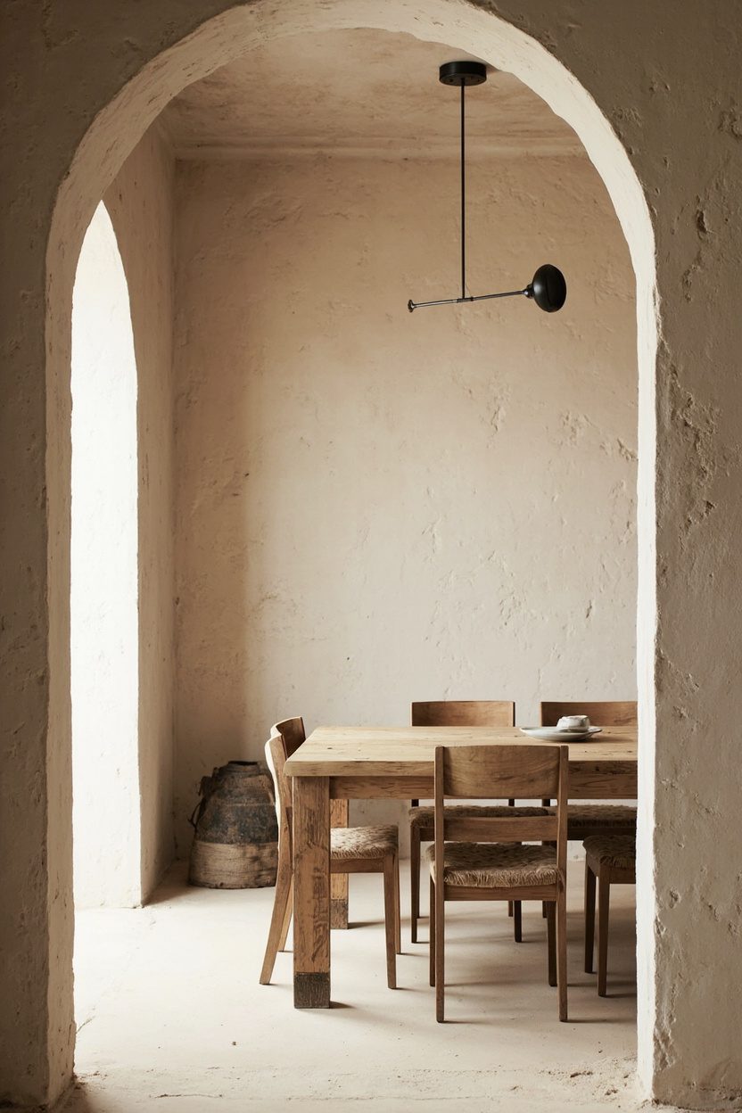 Earthy plaster finishes and textures