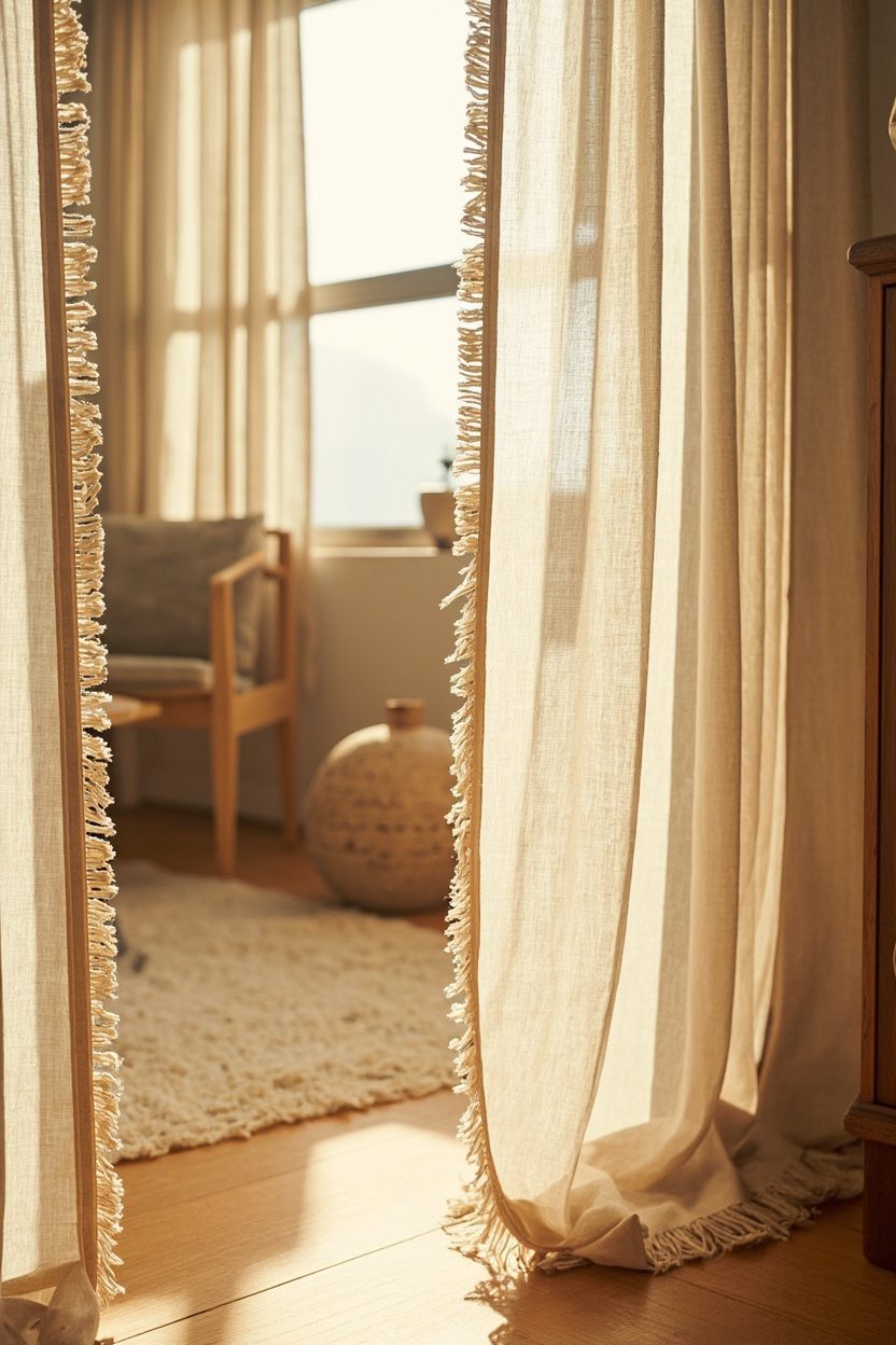 Fringe-Trimmed Boho Curtain Styles