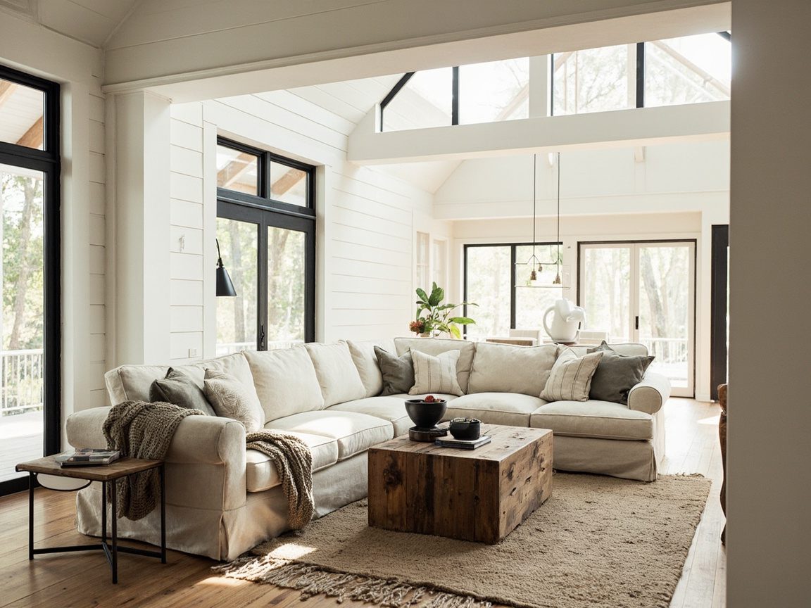 Furniture choices: oversized comfort with clean lines