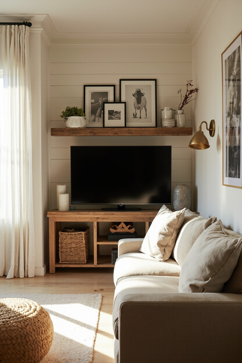 Layered Gallery Wall and TV Combo