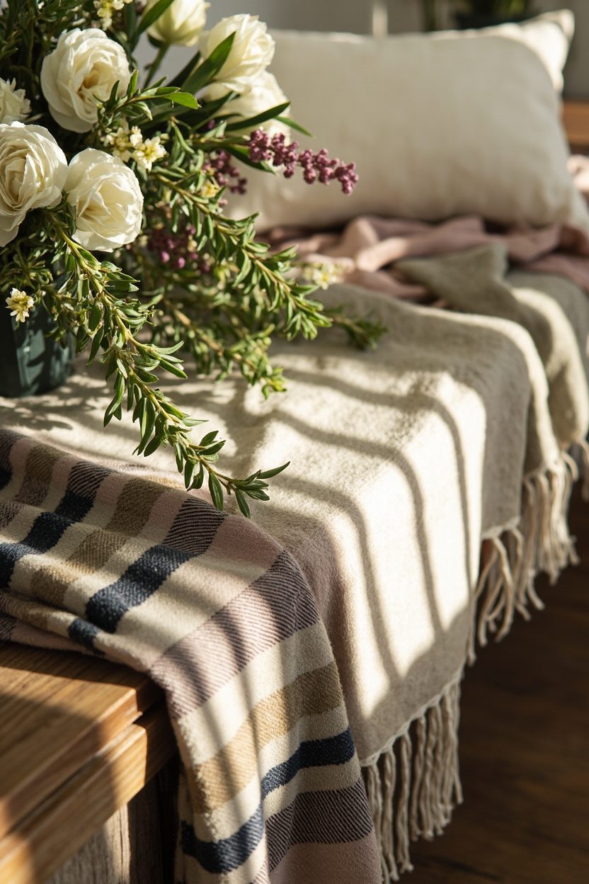 Layered Plaid Throws
