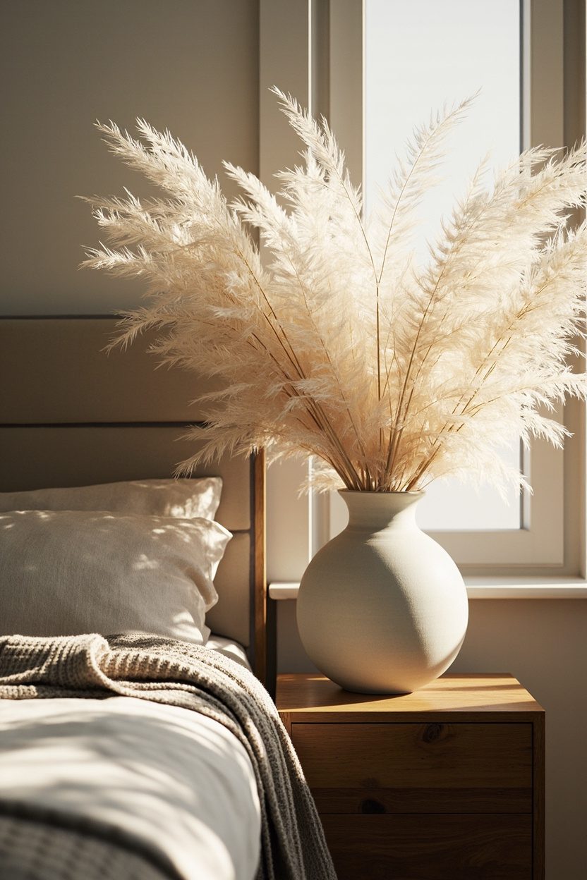 Mixing Natural and White Pampas Textures