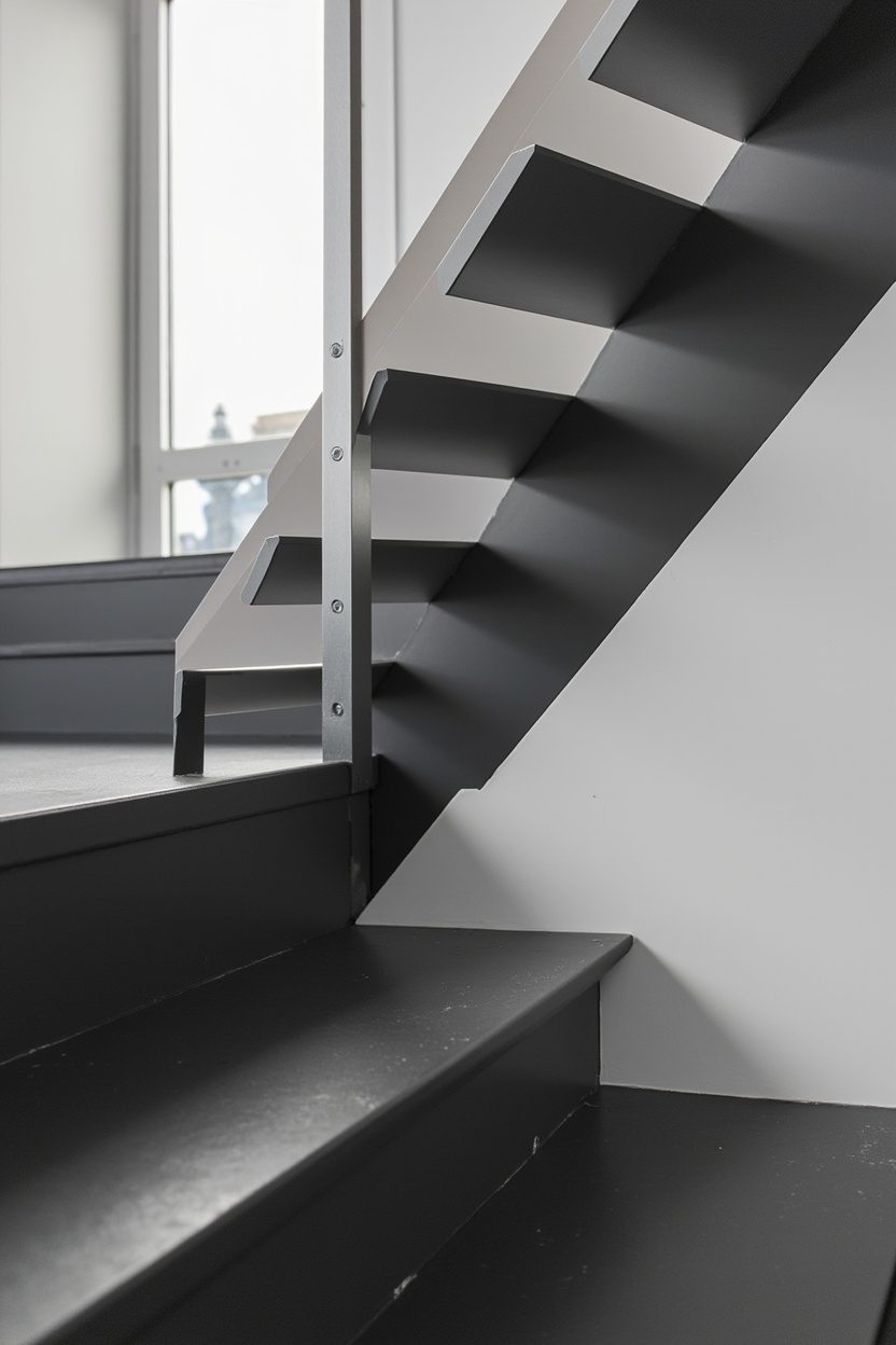 Monochrome Staircases in Anthracite and White