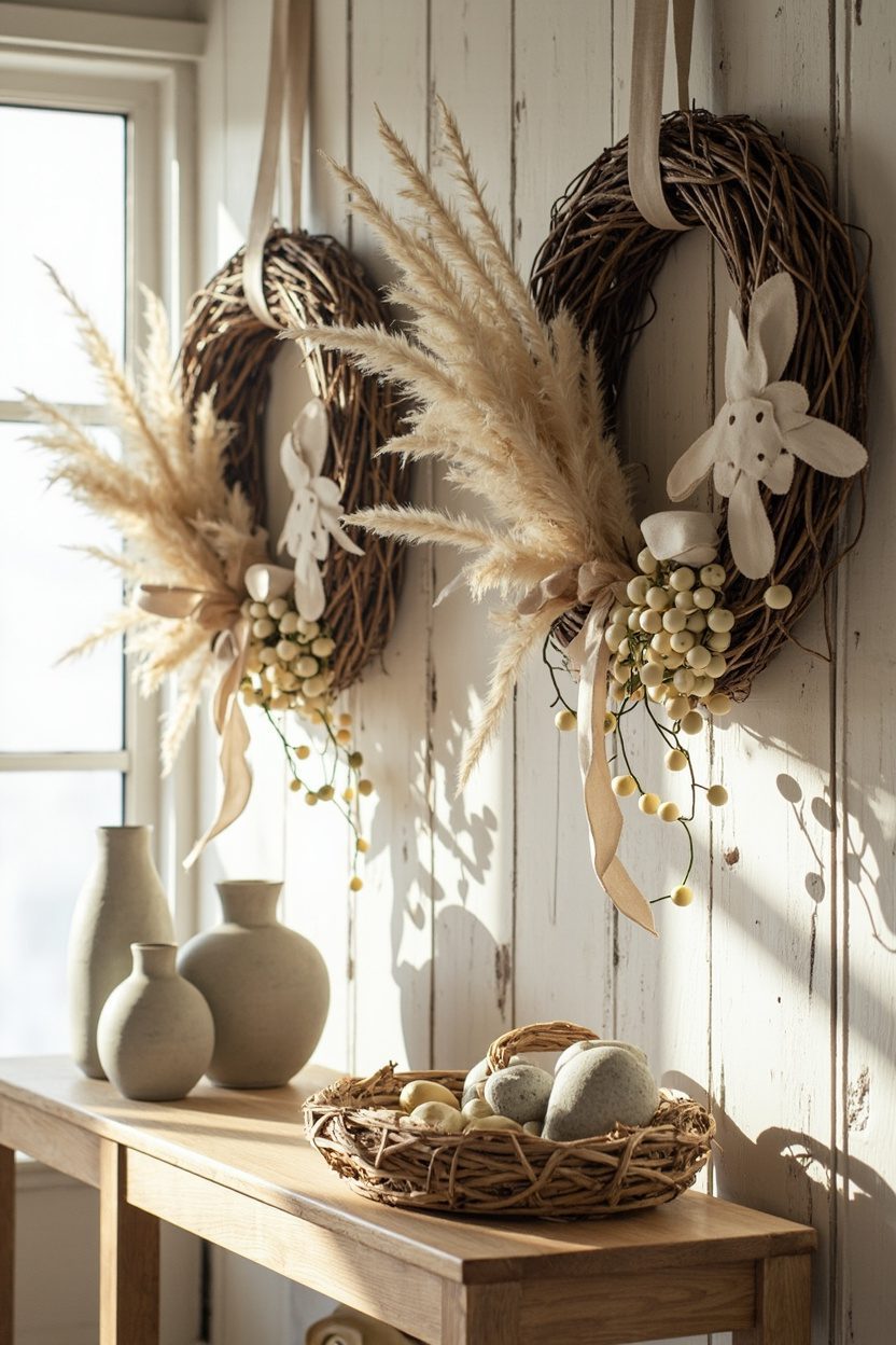 Neutral Wreaths with Bunnies
