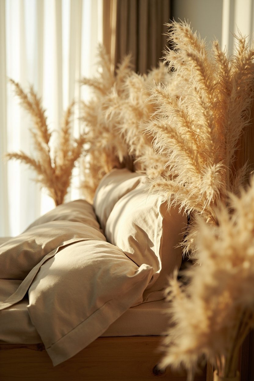 Pampas Grass Bedframe Garland and Trim