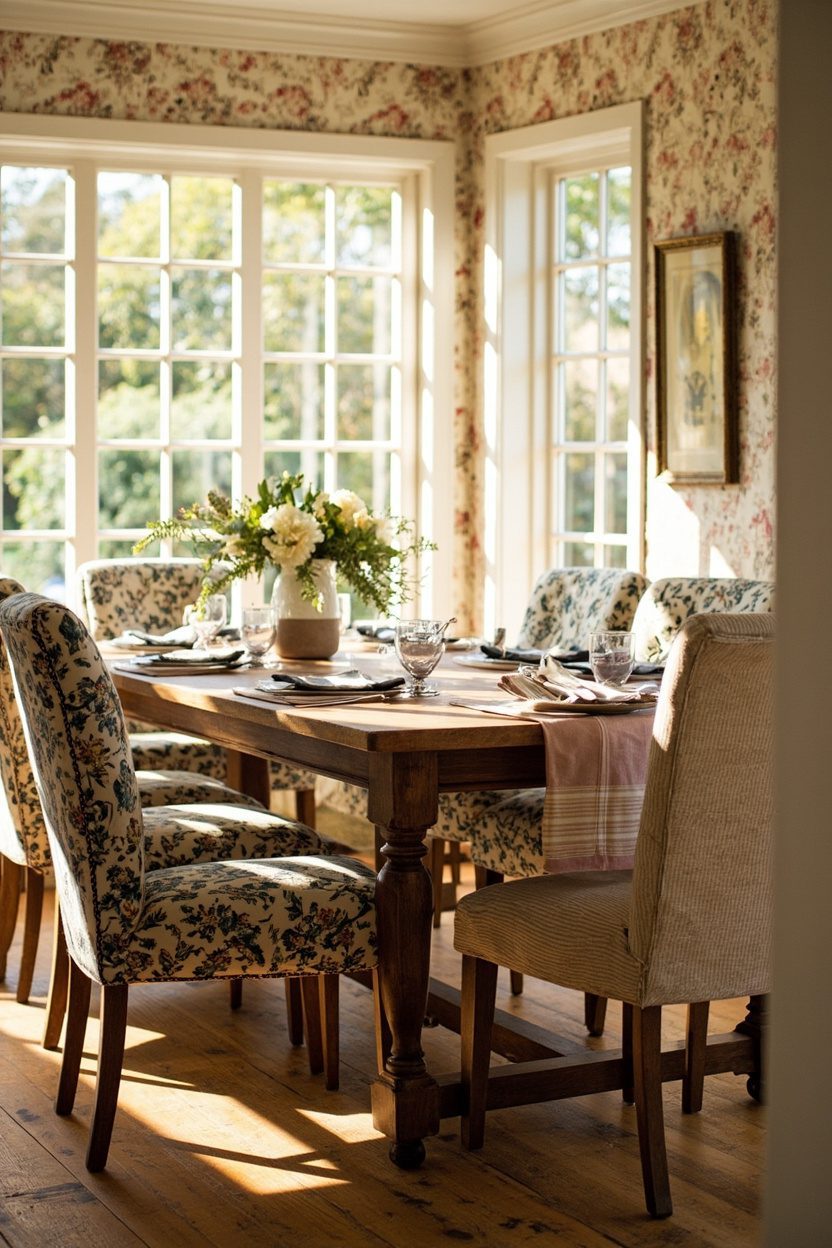 Pattern-on-pattern upholstery mixes