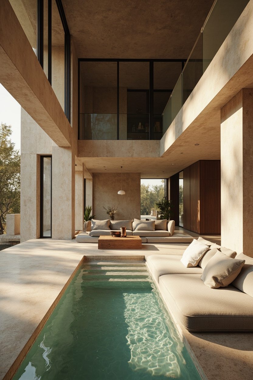 Raised Plunge Pools with Seating Walls