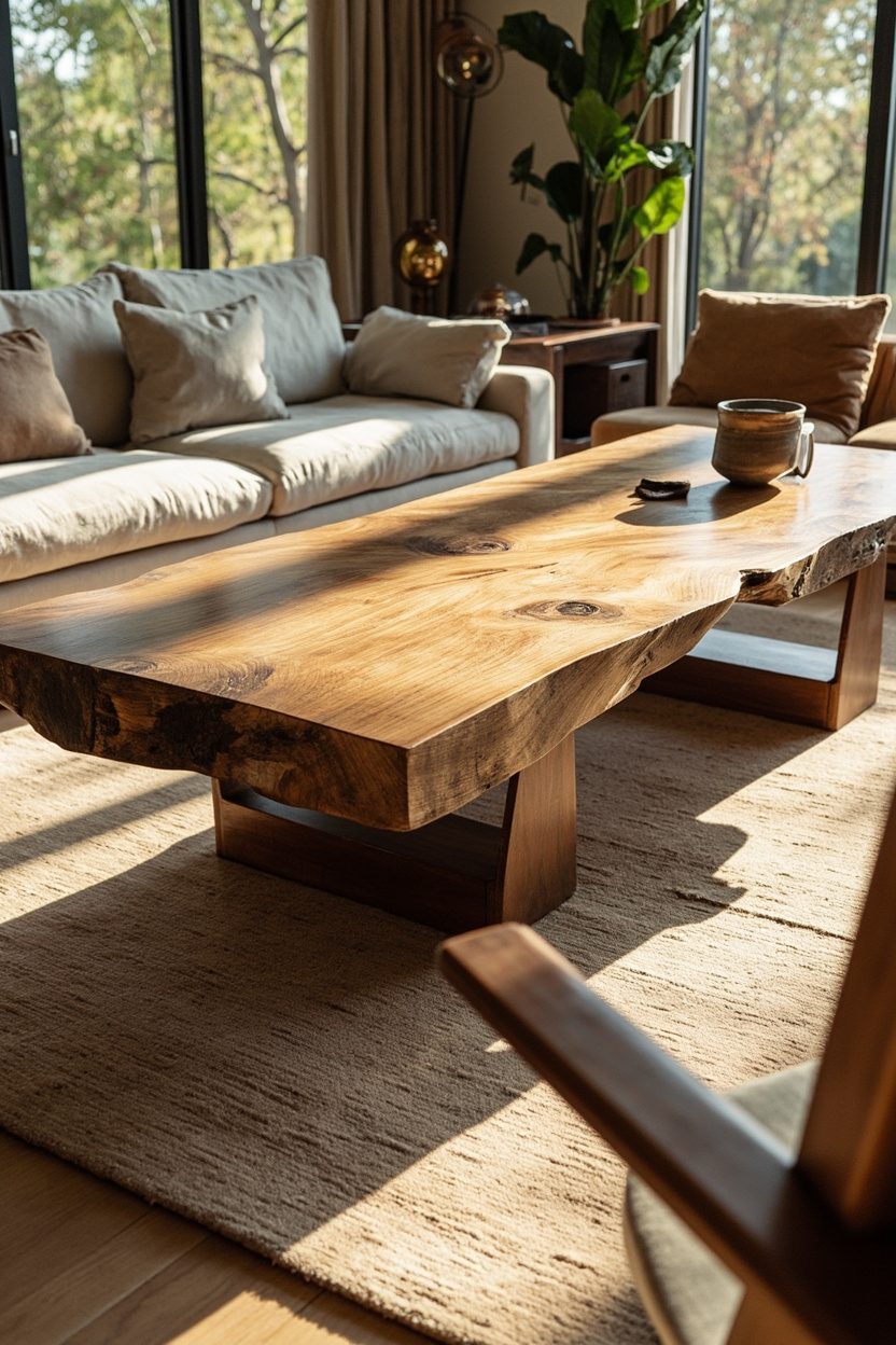 Raw Wood Coffee Table