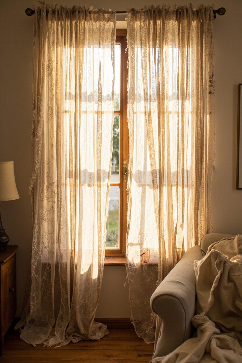 Reclaimed Fabric Boho Curtain Ideas