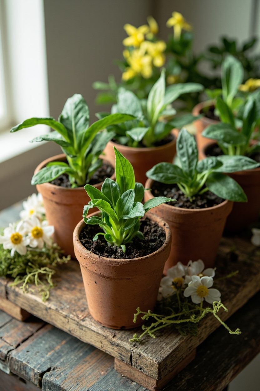 Rustic Seedling Displays